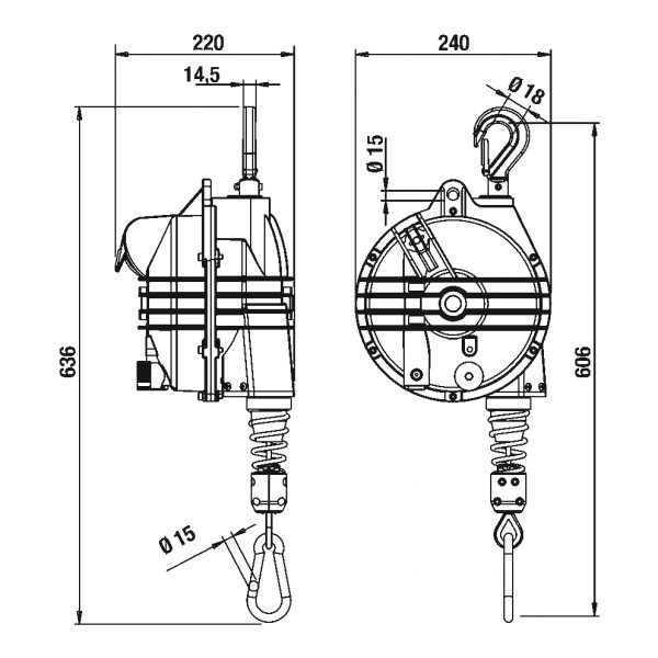 Balanser odciążnik TECNA seria 9361G-9369G