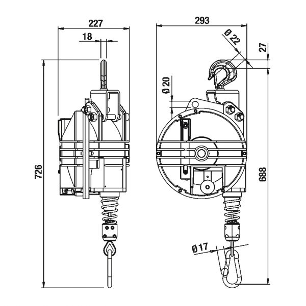 Balanser odciążnik TECNA seria 9401G-9405G