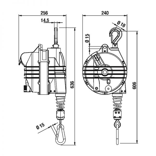 Tecna cable balancer strain relief 9370 series - 9371_scheme